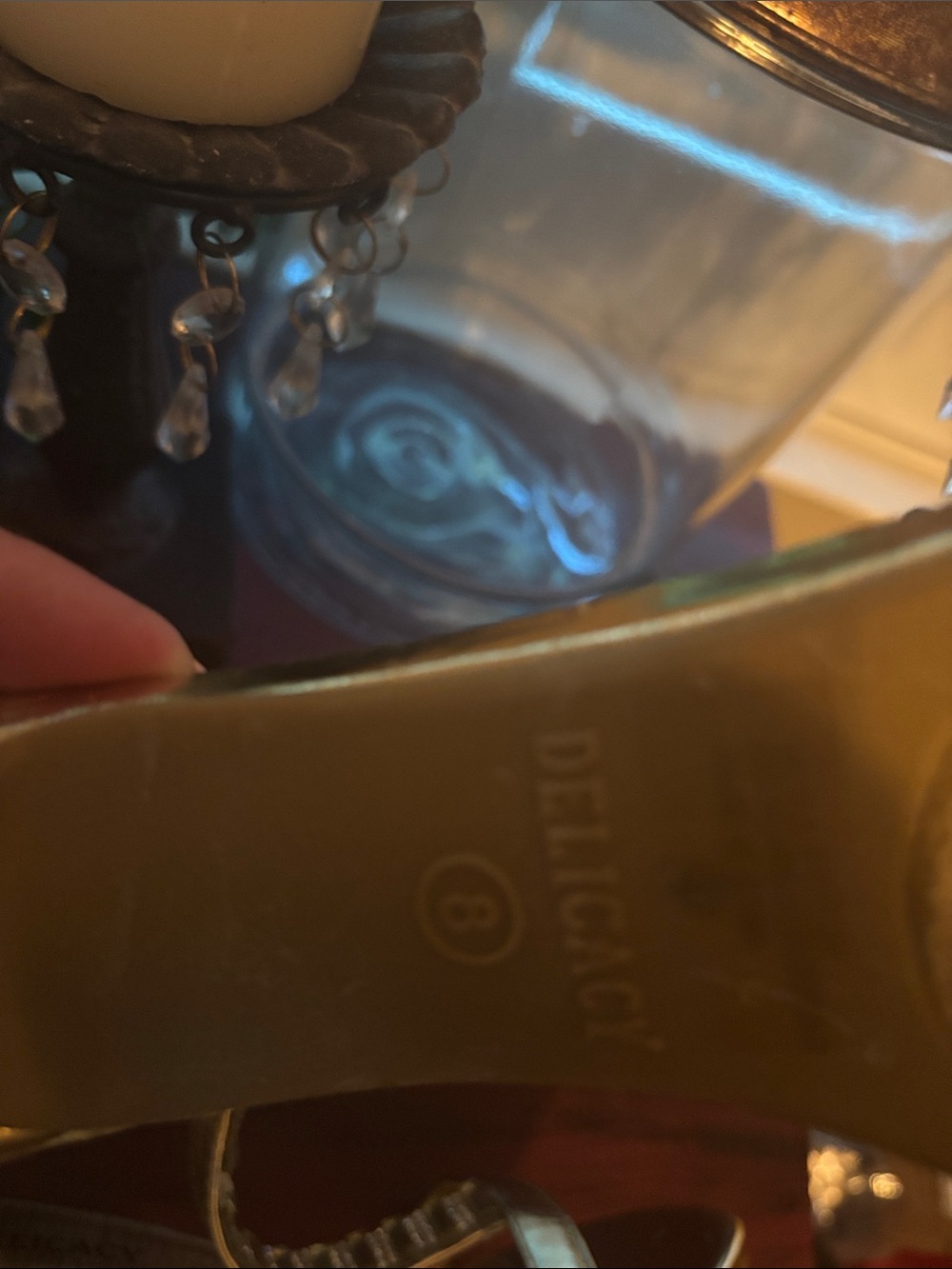 Delicacy Metallic Gold Crystal-Strap High Heels - Picture 9 of 10